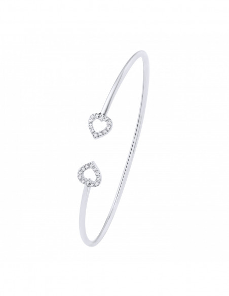 Heart Diamond Heart Bracelet 0.120 Carats - Gold 375 - Geneva