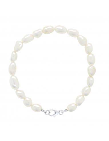 Bracelet Rang de Perles Baroques 6-7 mm - Plusieurs Coloris - Mousqueton - Argent 925 - LACANAU