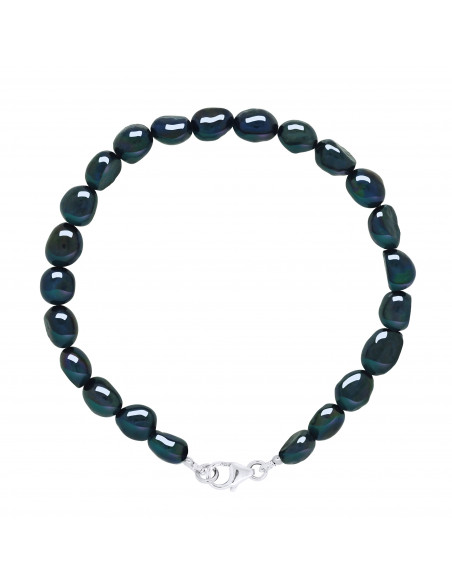 Baroque beaded bracelet 6-7 mm - Several colors - Carabiner - Silver 925 - Lacanau