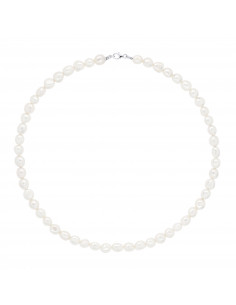 Baroque bead necklace 6-7 mm - Calfight Callery - Silver...