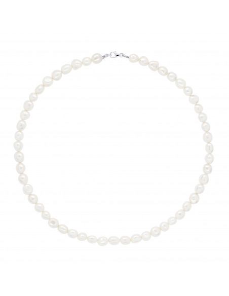 Collier Perles Baroques 6-7 mm - Fermoir Mousqueton - Argent 925 - AZINCOURT