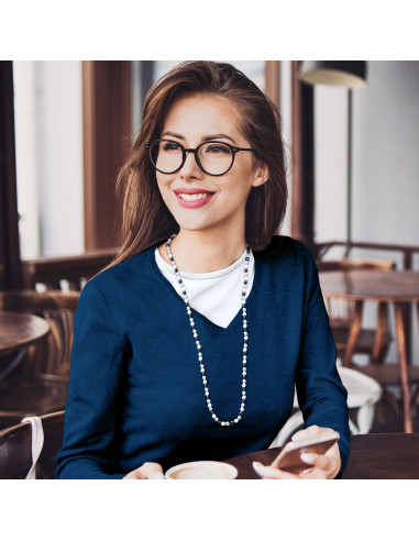 Baroque bead safety 6-7 mm - length 80 cm -...