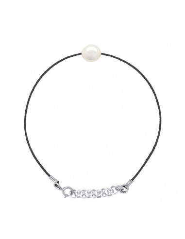 Bracelets Link Cord Black Baroque Bead 8-9 mm -...