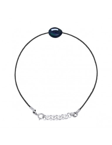 Bracelets Link Cord Black Baroque Bead 8-9 mm -...