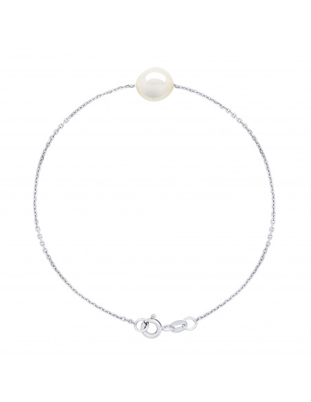 Bracelets Perle Baroque 8-9 mm - Chaîne Forçat - Plusieurs Coloris - Argent 925 - BIARRITZ