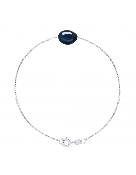 Bracelets Perle Baroque 8-9 mm - Chaîne Forçat - Plusieurs Coloris - Argent 925 - BIARRITZ