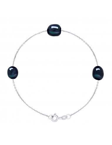 Bracelet 3 Perles Baroques 8-9 mm - Chaîne...