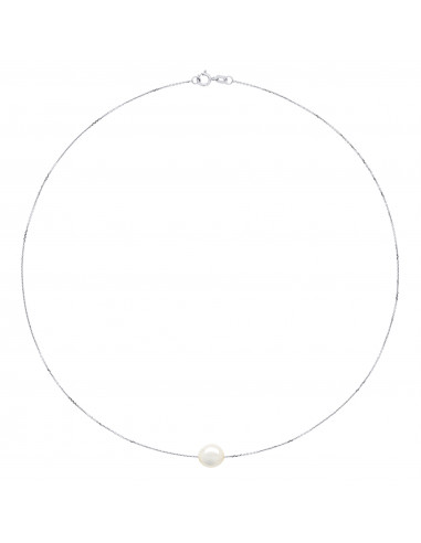 Collier Perle Baroque 8-9 mm - Chaîne Forçat...