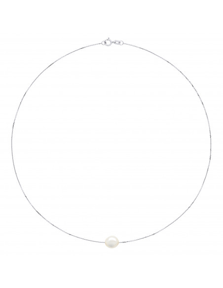 Collier Perle Baroque 8-9 mm - Chaîne Forçat Argent 925 - BIARRITZ