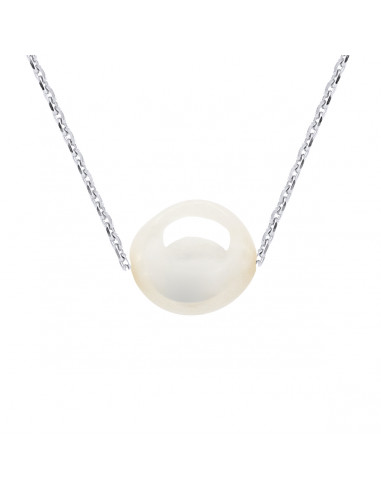 Collier Perle Baroque 8-9 mm - Chaîne Forçat...