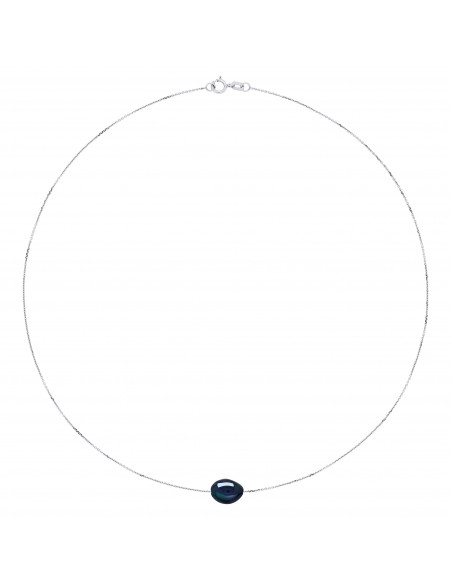 Collier Perle Baroque 8-9 mm - Chaîne Forçat Argent 925 - BIARRITZ