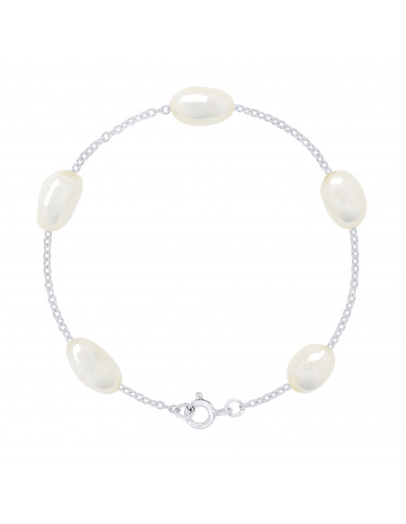 Bracelets 5 Baroque Beads 8-9 mm - Several Colors - Silver 925 - Theoule