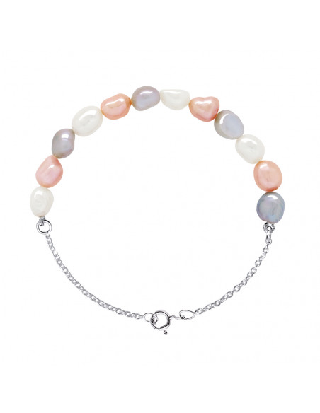 Baroque Beads Chain Bracelets 6-7 mm - Several Colors - Silver 925 - Etretat