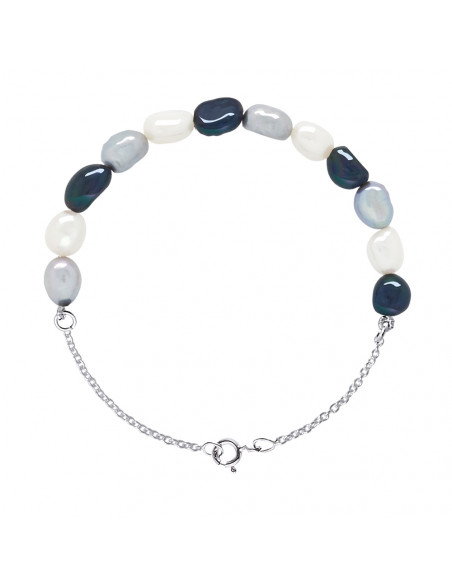 Bracelets Chainage Perles Baroques 6-7 mm - Plusieurs Coloris  - Argent 925 - ETRETAT