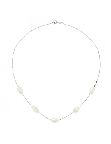 Collier Chaînage 5 Perles Baroques 8-9 mm -...