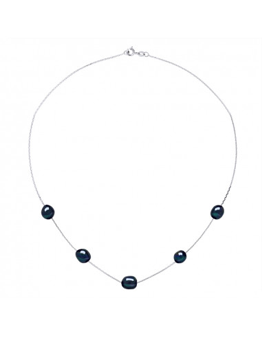 Collier Chaînage 5 Perles Baroques 8-9 mm -...