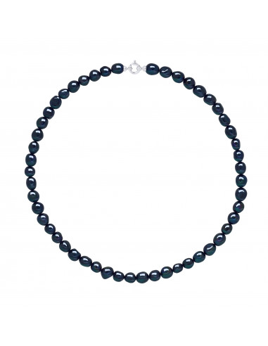 Colliers Rangs de Perles d'Eau Douce Baroques - Tailles de 6 à 9 mm - 45 cm - Anneau Marin - Or 375 - MARAIS