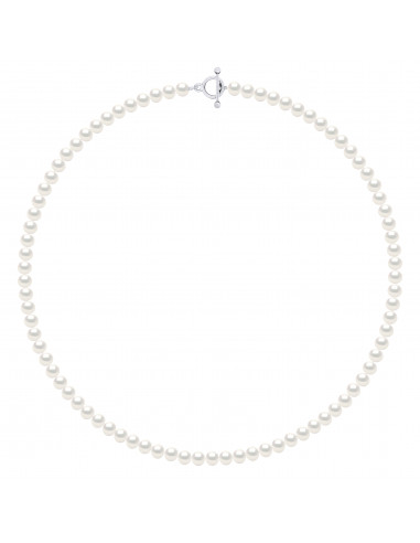 Collier Rang de Perles Semi Rondes 6-7 mm - 55 et 60 cm -  Argent 925 - HONFLEUR