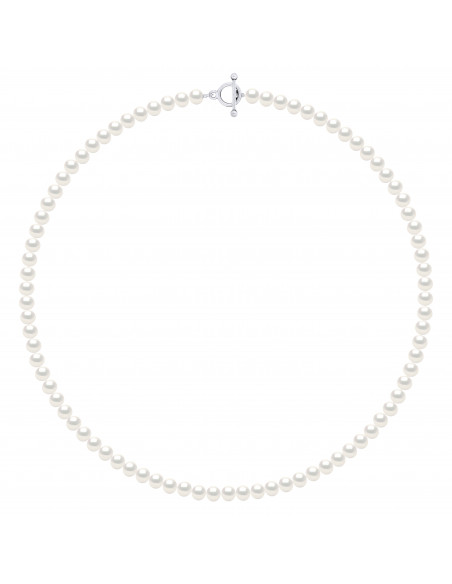 Collier Rang de Perles Semi Rondes 6-7 mm - 55 et 60 cm -  Argent 925 - HONFLEUR