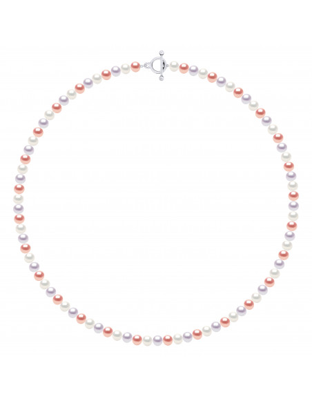 Collier Rang de Perles Semi Rondes 6-7 mm - 55 et 60 cm -  Argent 925 - HONFLEUR