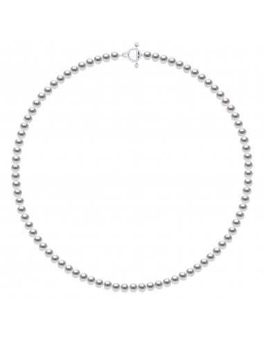 Collier Rang de Perles Semi Rondes 6-7 mm - 55 et 60 cm -  Argent 925 - HONFLEUR