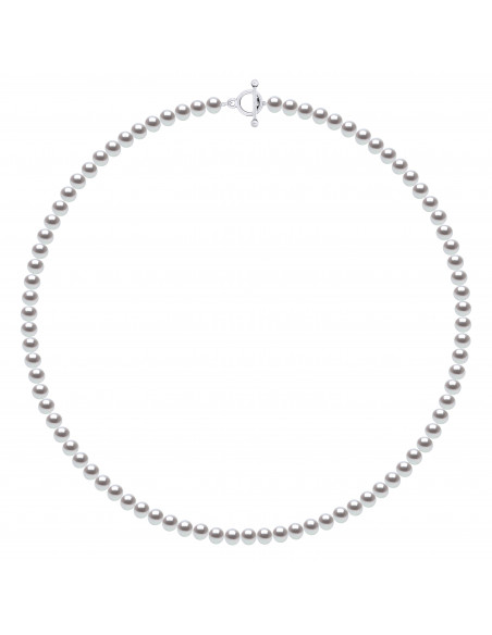Collier Rang de Perles Semi Rondes 6-7 mm - 55 et 60 cm -  Argent 925 - HONFLEUR