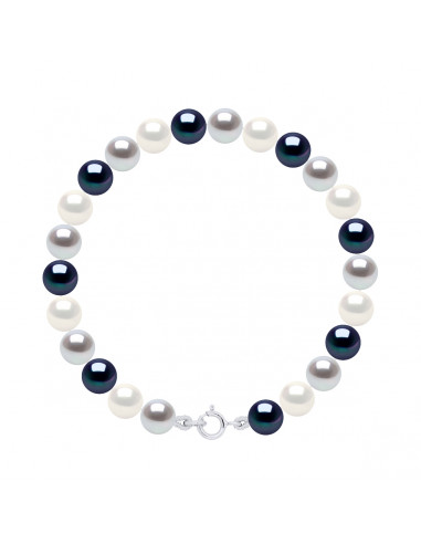 Bracelet Rang de Perles 6-7 mm - Anneau Ressort - CLICHY