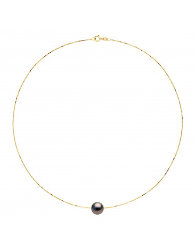 Collier Perle de Tahiti Ronde 10-11 mm - Chaîne...