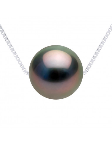 Collier Perle de Tahiti Ronde 10-11 mm - Chaîne Vénétienne - Or 375 - MOOREA