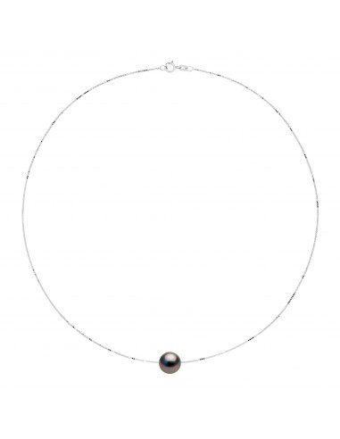 Collier Perle de Tahiti Ronde 10-11 mm - Chaîne...