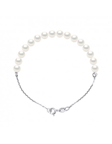 Bracelet Chainage Perles Rondes 6-7 mm - Plusieurs Coloris - Argent 925 - CAP FERRET