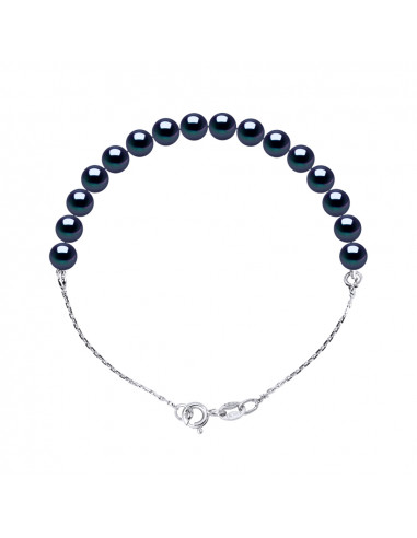 Bracelet Chainage Perles Rondes 6-7 mm - Plusieurs Coloris - Argent 925 - CAP FERRET