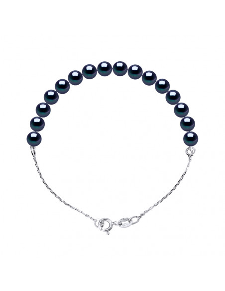 Bracelet Chainage Perles Rondes 6-7 mm - Plusieurs Coloris - Argent 925 - CAP FERRET