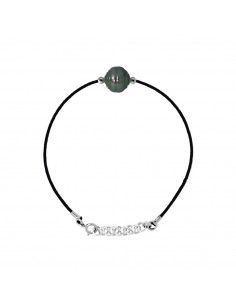 Bracelets Liens Cordon Perle de Tahiti Cerclée - Tailles...