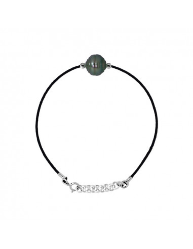 Bracelets Liens Cordon Perle de Tahiti Cerclée...