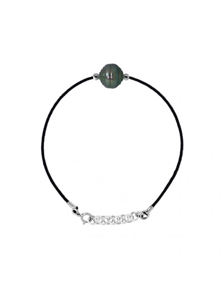 Bracelets Liens Cordon Perle de Tahiti Cerclée - Tailles de 8 à 11 mm - Argent 925 - PAENGA