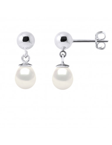 Boucles d'Oreilles Pendantes Perles Poires 5-6 mm - Argent 925 - BANDARAS