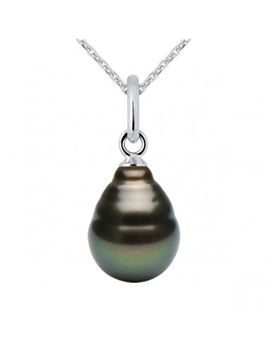 Pendentif Perle de Tahiti Poire 8-9 mm - Chaîne...