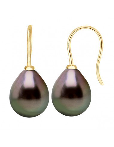 Boucles d'Oreilles Perles de Tahiti Poires 8-9...