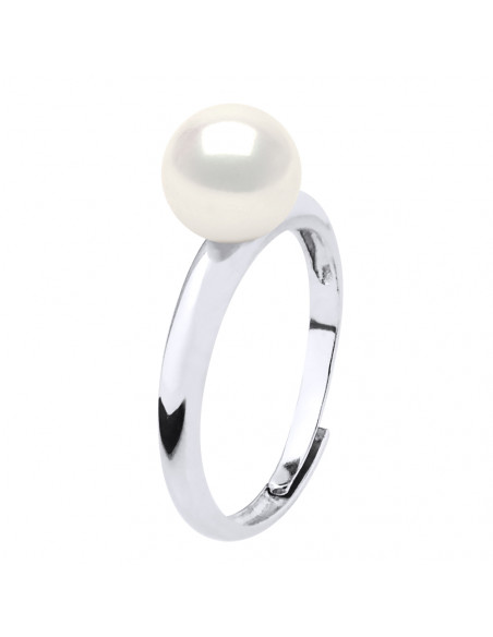 Bague Jonc Perle Ronde - Argent 925 - REINE JEANNE