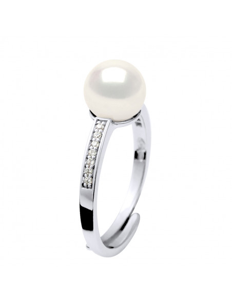 Rings JONCERIE Round Pearl 7-8 mm - Several colors - Silver 925 - Pradon