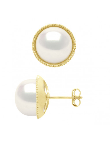 Boucles d'Oreilles Perles 10-11 mm - Entourage...