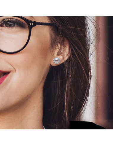 Boucles d'Oreilles Perles 10-11 mm - Entourage...