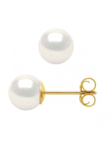 Round Earrings 7-8 mm - Strollers - Gold 375 -...