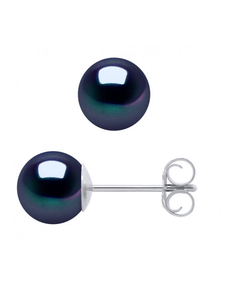 Round Earrings 7-8 mm - Strollers - Gold 375 - Montparnasse