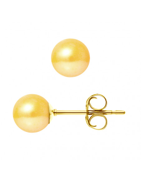 Round Earrings 7-8 mm - Strollers - Gold 375 - Montparnasse