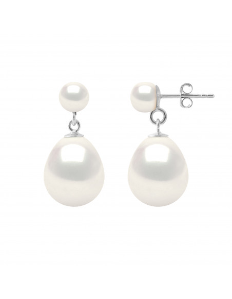 Earrings Pearls Presses 10-11 mm and 5-6 mm buttons - Strollers System - Gold 375 - Levallois