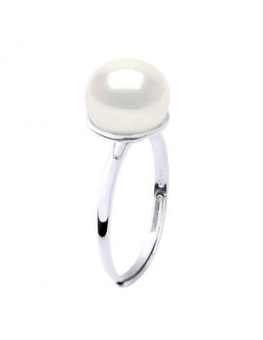 Bague Perle Bouton 10-11 mm - Plusieurs Coloris - Argent 925 - SETE