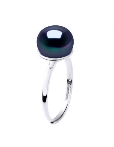 Bague Perle Bouton 10-11 mm - Plusieurs Coloris - Argent 925 - SETE