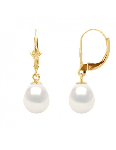 Earrings Pearls 8-9 mm - BRISURE SYSTEM - OR...